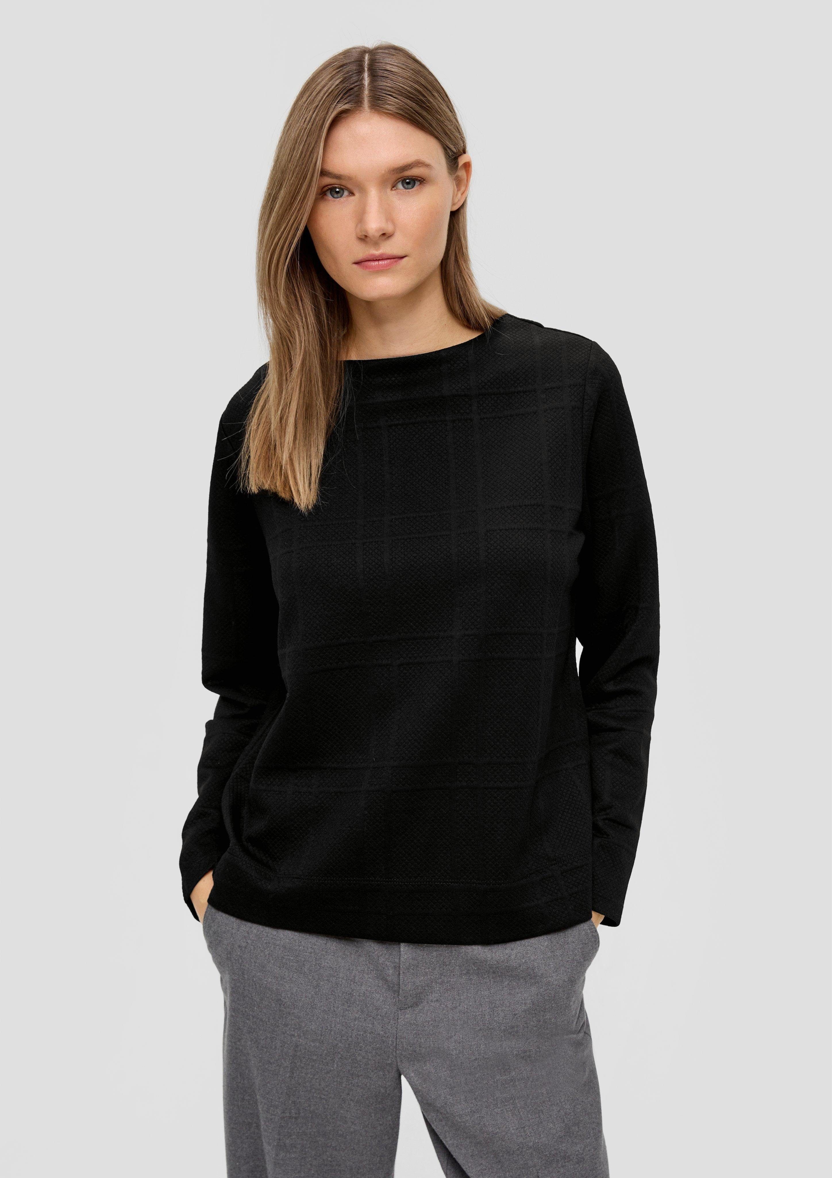 Sweatshirt schwarz mit Musterstruktur s.Oliver Sweatshirt