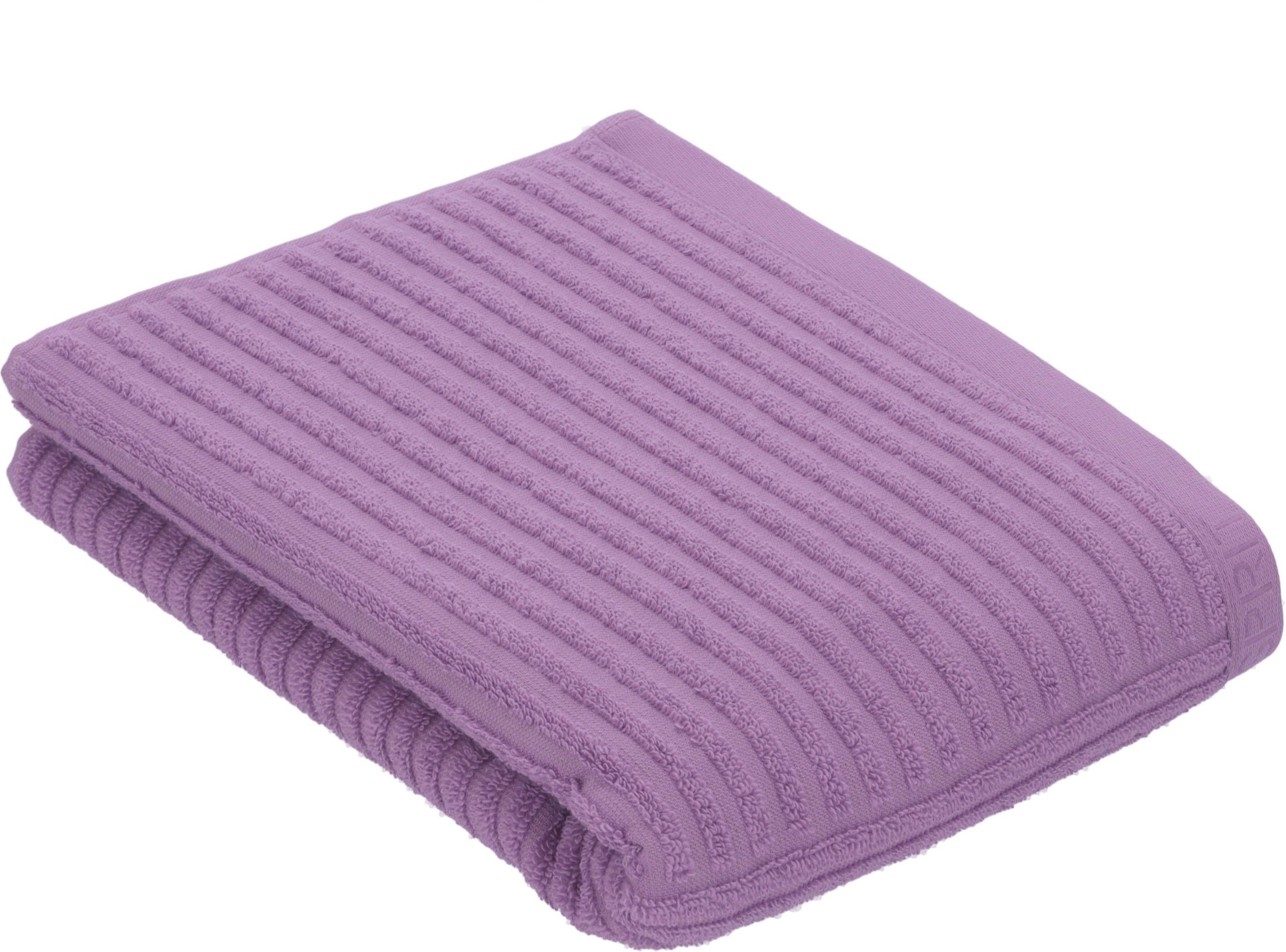 Esprit Handtuch Modern Lines, Walkfrottier (1-St), mit Hoch-Tief Linienstruktur dark lilac