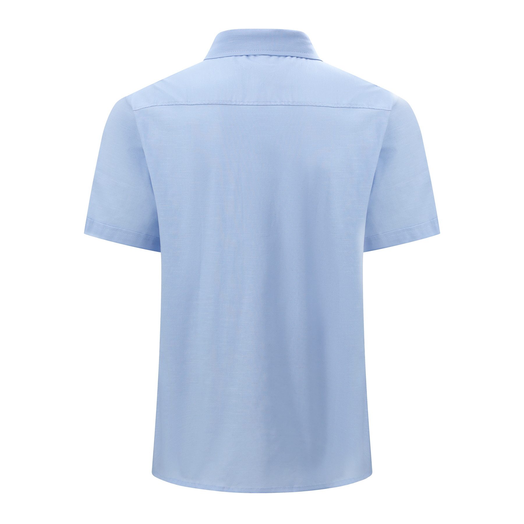 Allthemen Kurzarmhemd Herren Business Leinenhemd mit Reverskragen Kurzarm Elegant – Bild 2 von 5