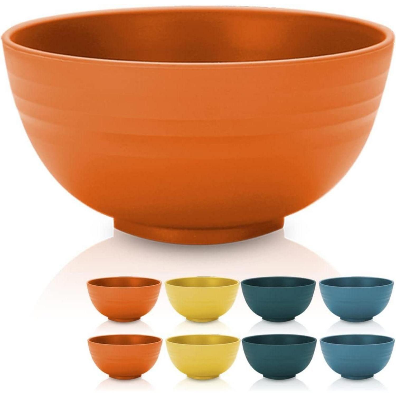 LuxusKollektion Suppenschüssel Müslischüssel Plastik 760ml 8er Bowl BPA 3. Orange