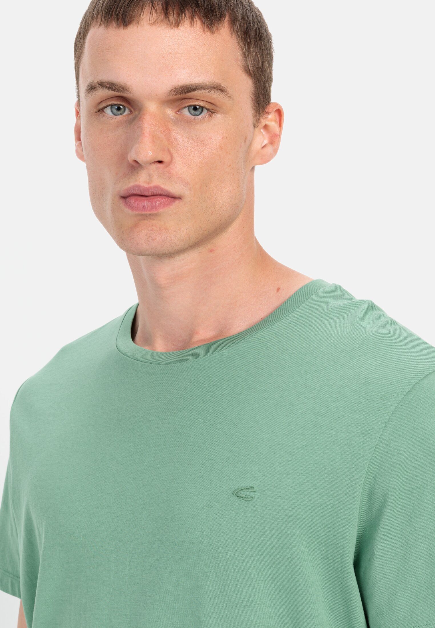 camel active T-Shirt Kurzarm Shirt aus Organic Cotton Kurzarm