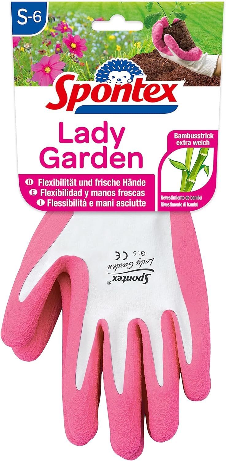 SPONTEX Gartenhandschuhe Lady Garden Handschuhe Größe L Farbe nicht frei wählbar (1-St)
