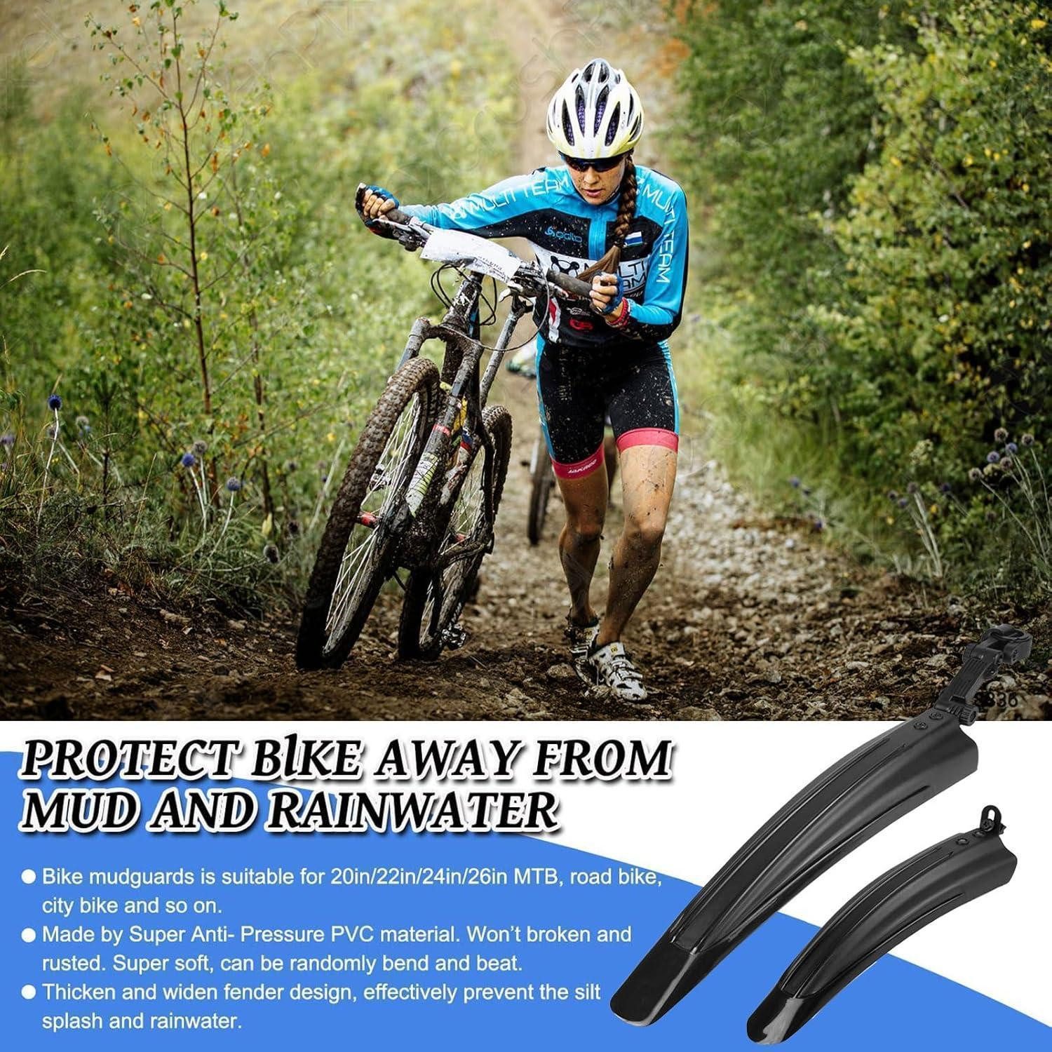LuxusKollektion Schutzblech Schutzblech Spritzschutz Verstellbar MTB 20 26 Zoll Schwarz