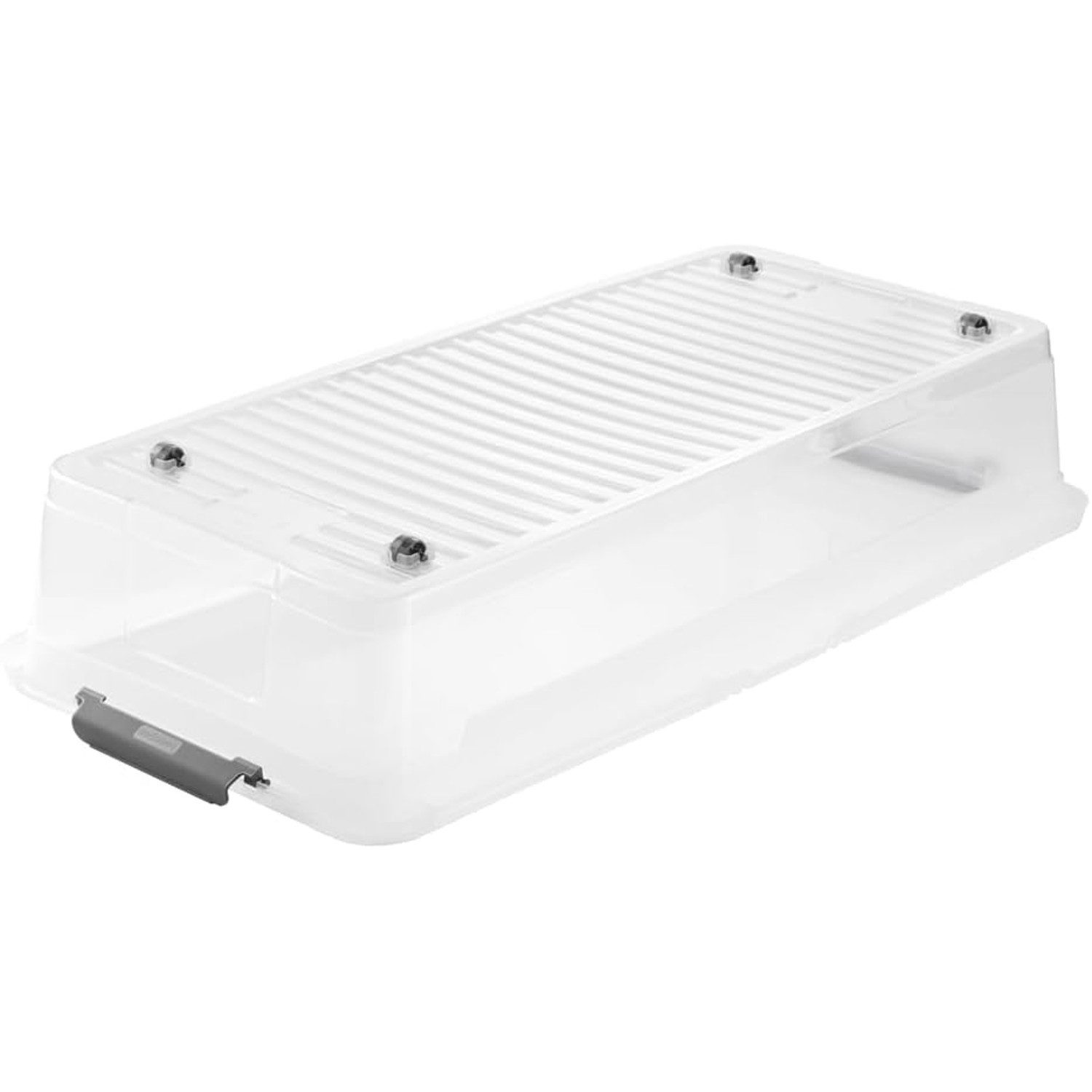 keeeper Unterbettkommode Leo Container mit Rädern Deckel 33l, Deckel mit Clips