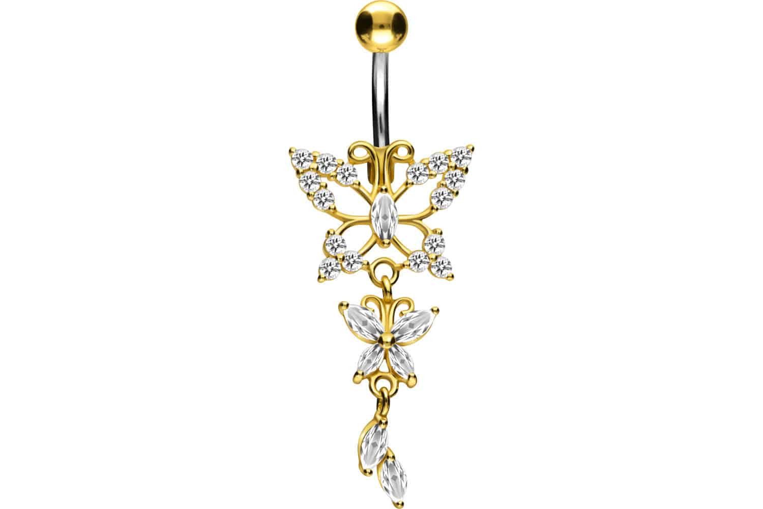 PIERCINGLINE Bauchnabelpiercing Titan Bananabell mit 925er Silber-Design SC günstig online kaufen