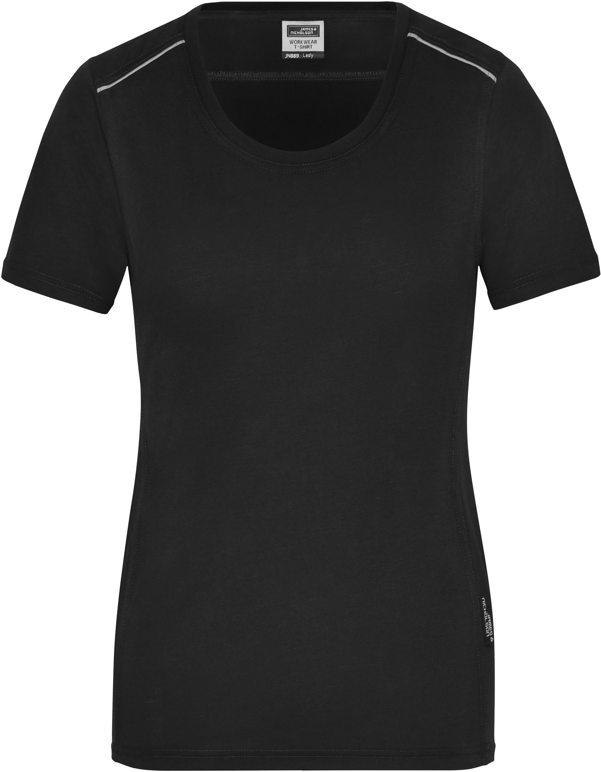 James & Nicholson T-Shirt Arbeits Workwear T-Shirt -Solid- FaS50889 Bio Baumwolle Black
