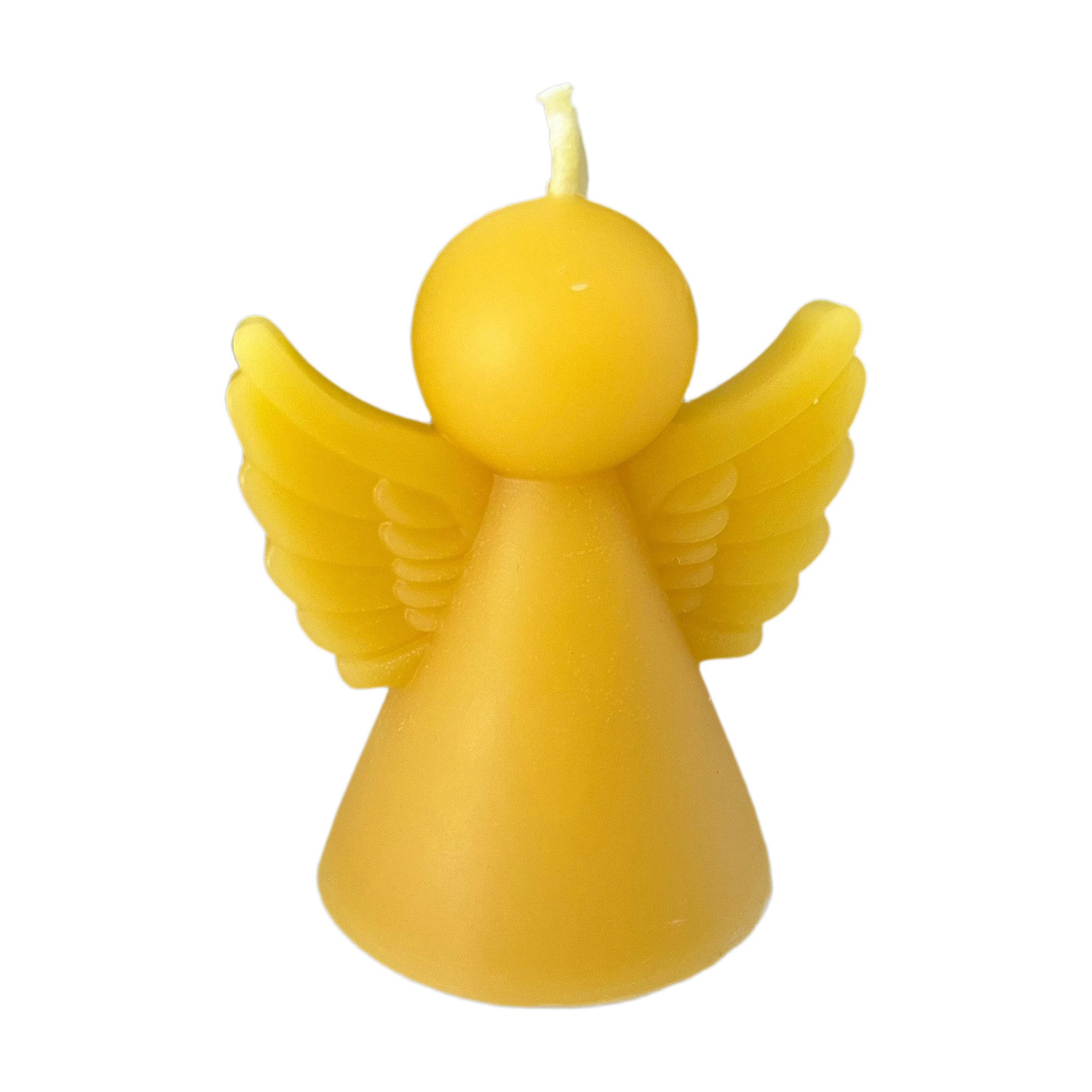 Aspinaworld Bienenwachskerze Engel Kerze Federflügel 8 cm – Weihnachtskerze aus Bienenwachs (1-tlg)
