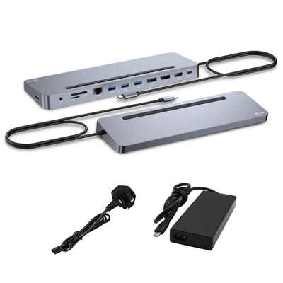 I-TEC Laptop-Dockingstation USB-C Metal Ergonomic 4K 3x Display mit PD 100W, + Universal Charger 100W