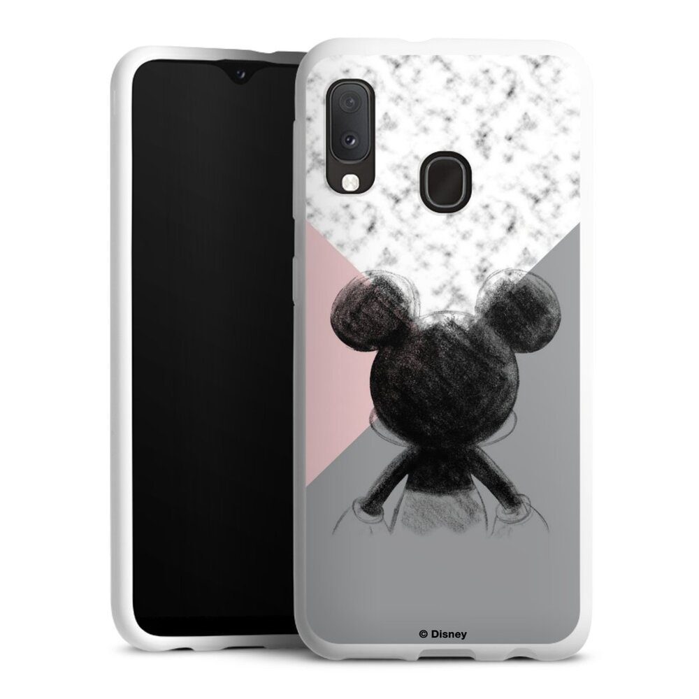 DeinDesign Handyhülle Disney Marmor Mickey Mouse Mickey Mouse Scribble,  Samsung Galaxy A20e Silikon Hülle Bumper Case Handy Schutzhülle