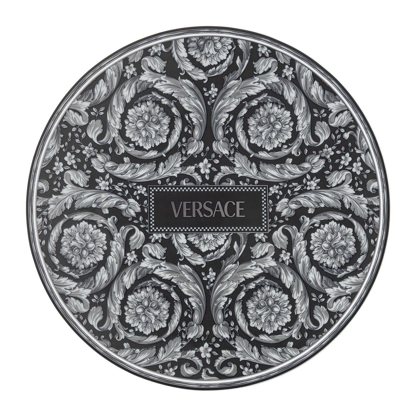 Rosenthal meets Versace Servierteller BAROCCO Haze Platzteller 33 cm schwarz, Porzellan, (1-tlg)