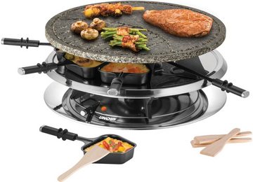 Unold Raclette und Fondue-Set Multi 4 in 1 - 48726, 8 Raclettepfännchen, 1300 W