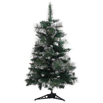 vidaXL Künstlicher Weihnachtsbaum Künstlicher Weihnachtsbaum mit Ständer Grün und Weiß 60 cm PVC