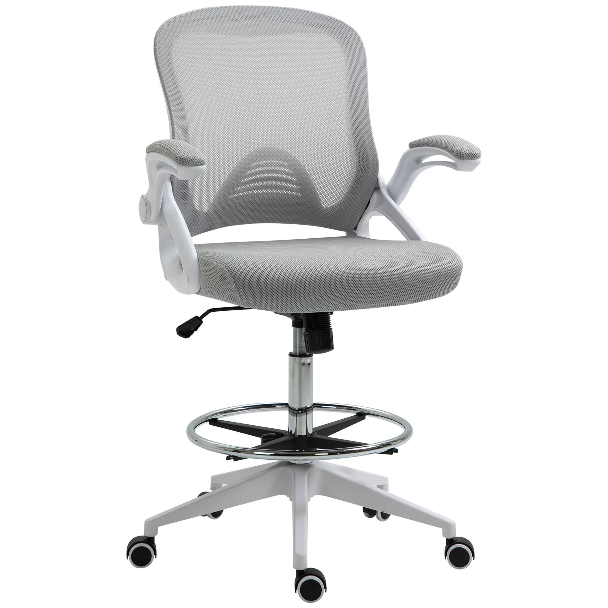Vinsetto Schreibtischstuhl Ergonomischer Mesh-Zeichenstuhl mit Rollen günstig online kaufen