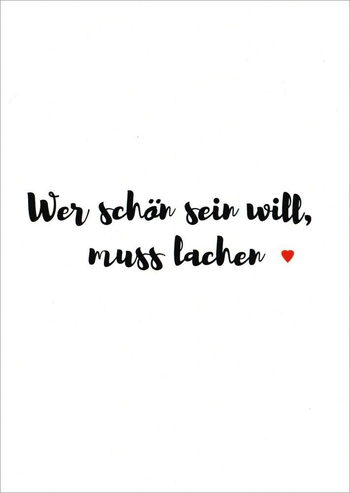 Postkarte "Wer schön sein will, muss lachen."