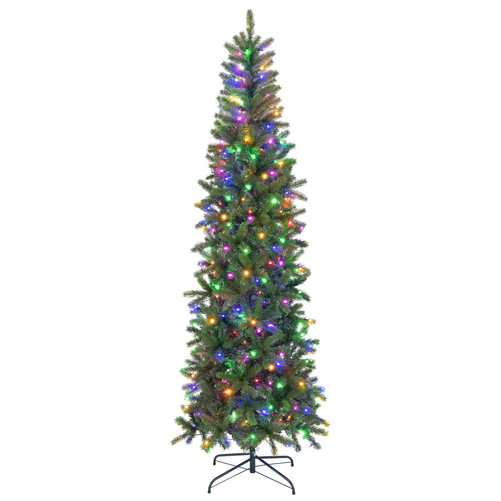 COSTWAY Künstlicher Weihnachtsbaum, mit 796 PVC & PE Nadeln und 350 LEDs