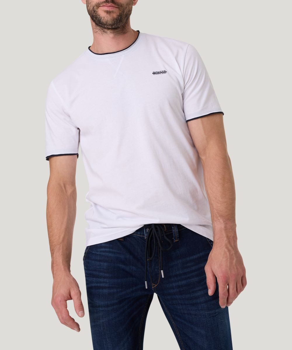 Pioneer Authentic Jeans T-Shirt mit kontrastfarbenen günstig online kaufen