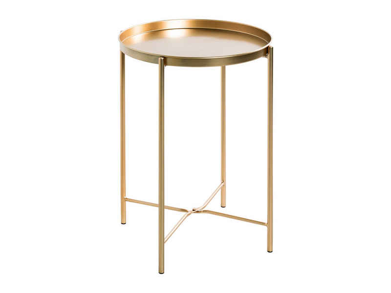 HAKU Beistelltisch (1-St), gold klappbar abnehmbare Tischplatte 39x50cm