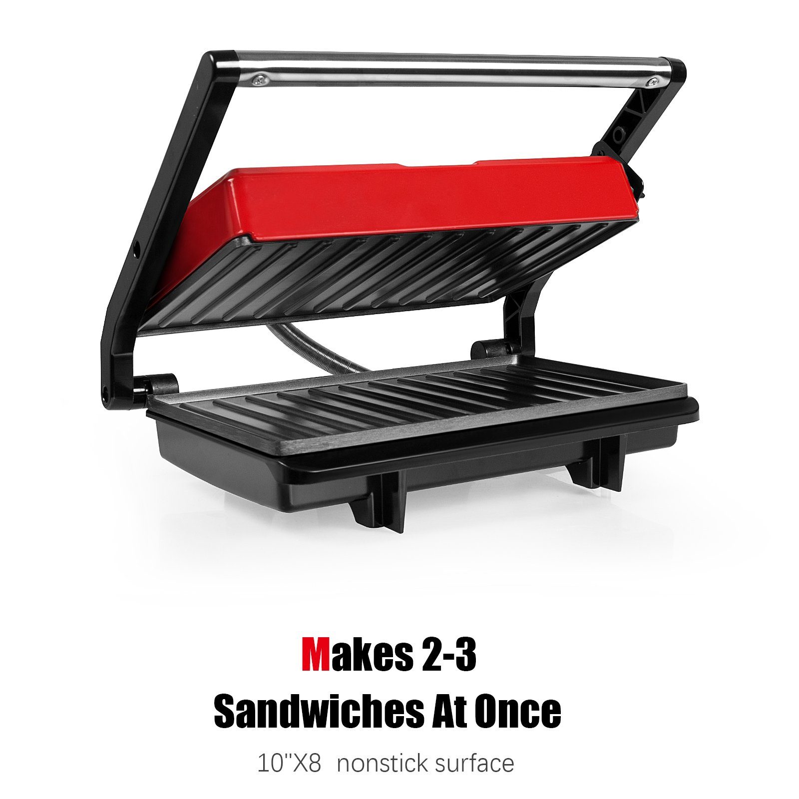 Sandwichtoaster Paninigrill W, Elektrogrill Tischgrills GL311, Sandwichmaker Kontaktgrill Gotoll 750