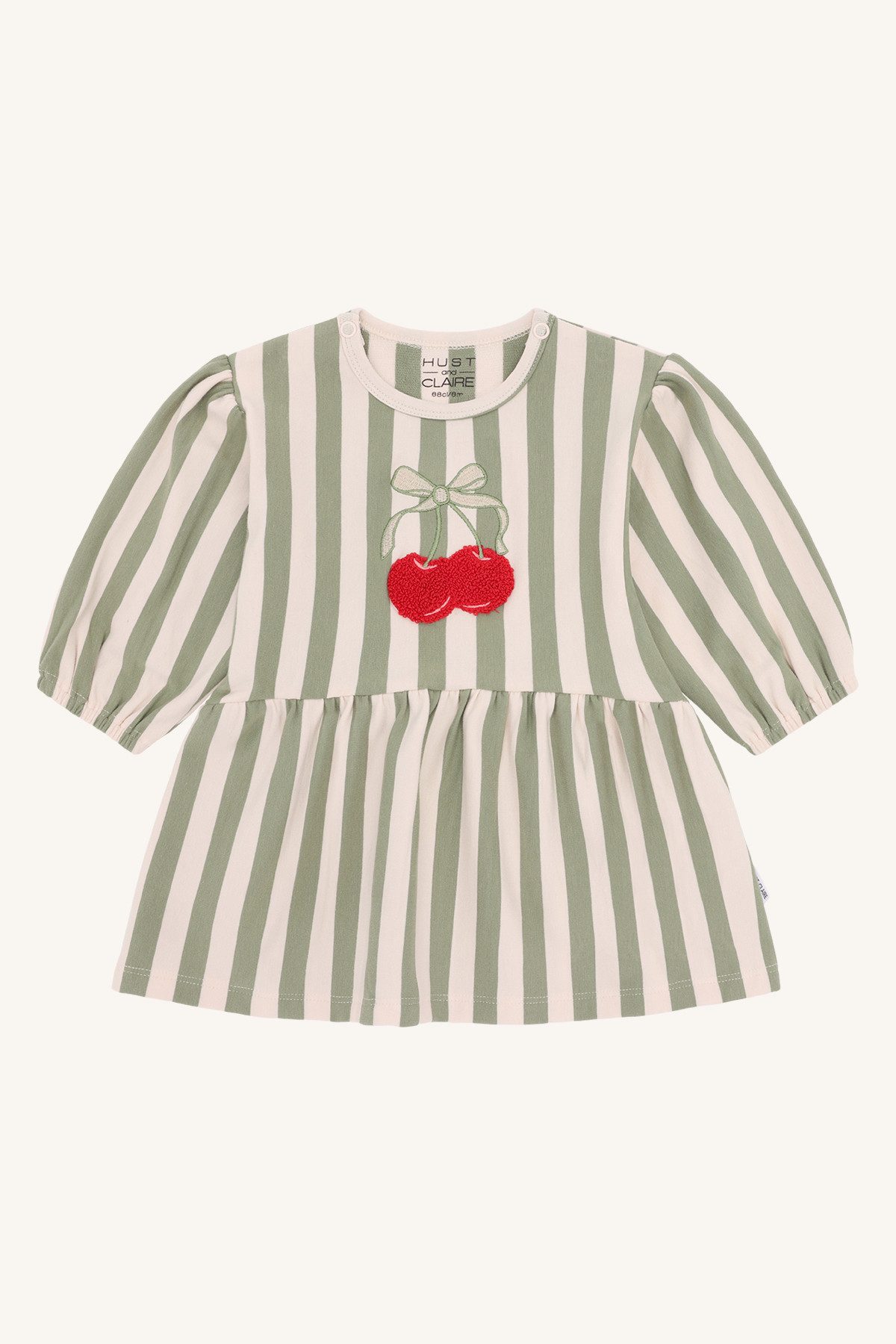 Hust & Claire Jerseykleid Baby Kleid gestreift mit Puffärmeln und Applikation