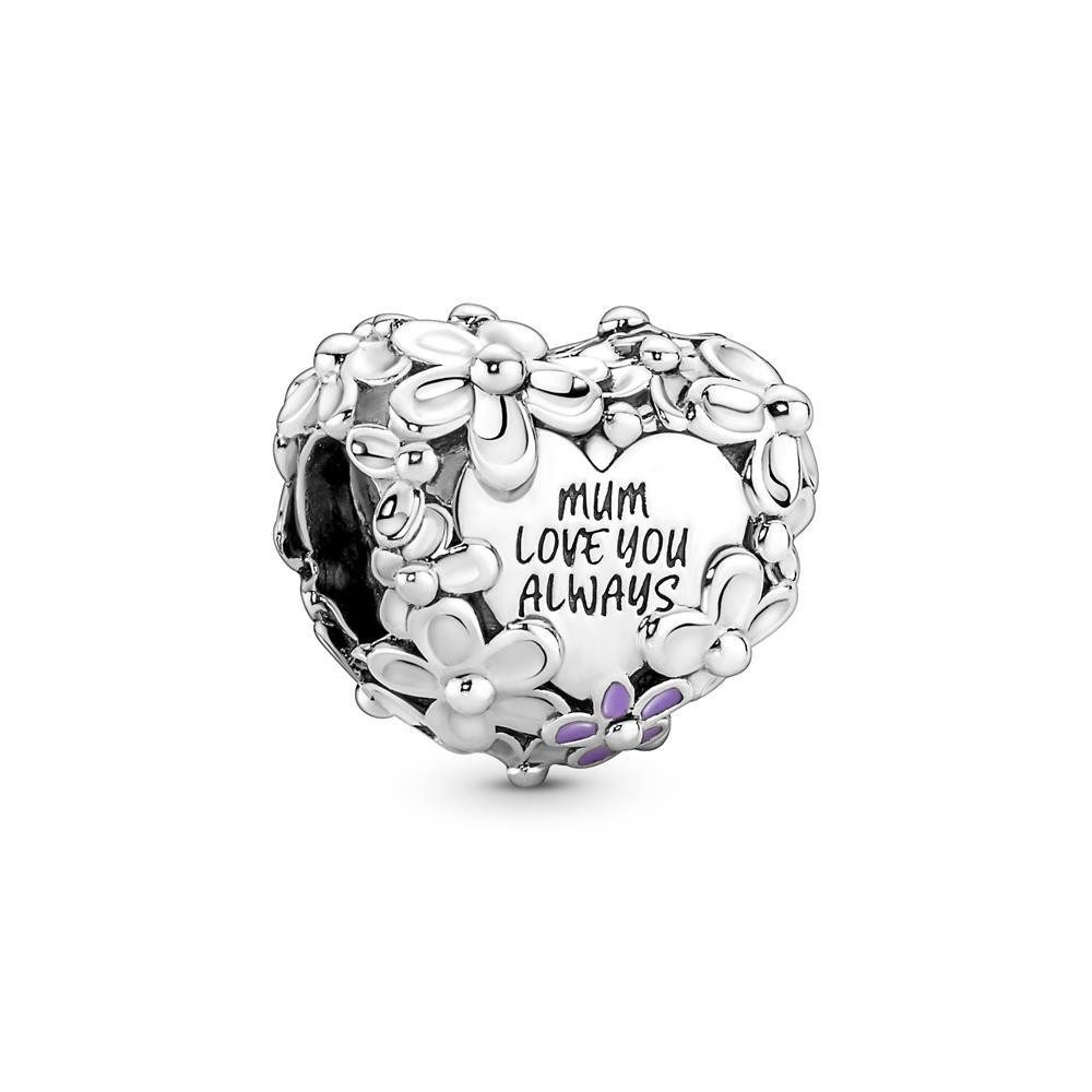 Pandora Charm-Einhänger Gänseblümchen Herz-Charm Mum aus Sterlingsilber von PANDORA