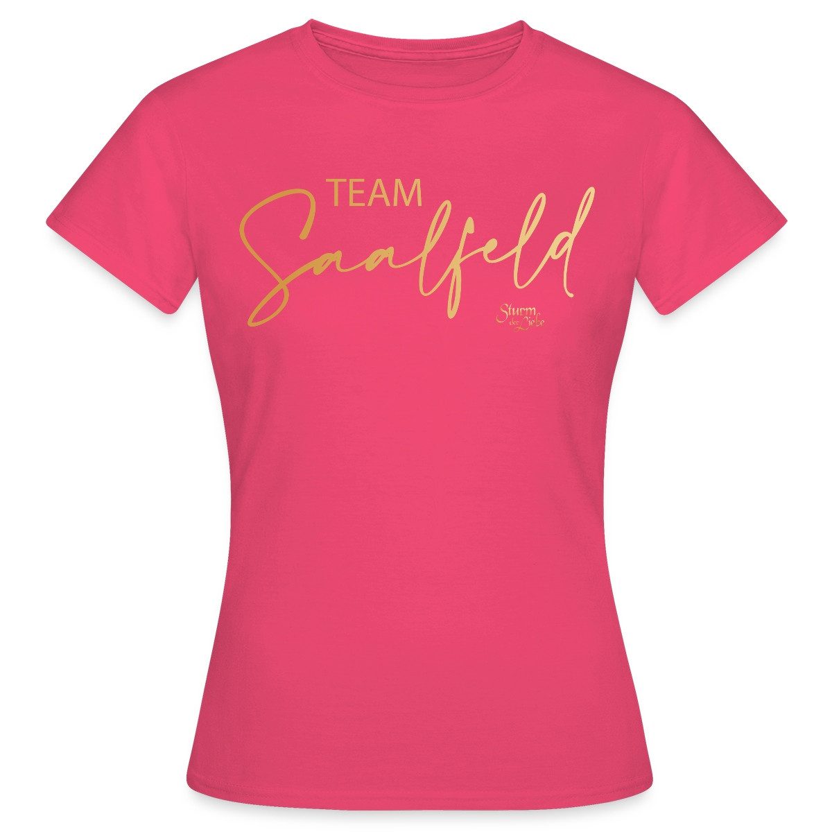 Spreadshirt T-Shirt Sturm Der Liebe Team Saalfeld Hand Lettering Frauen T-Shirt (1-tlg)
