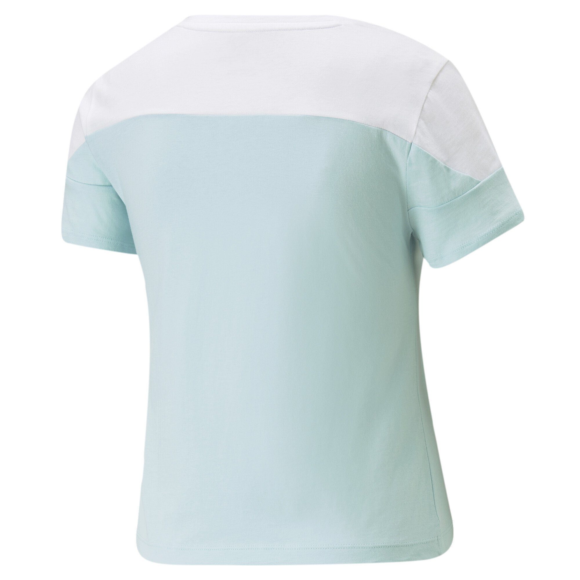 PUMA T-Shirt Around the Aqua White Light Block Blue Damen T-Shirt