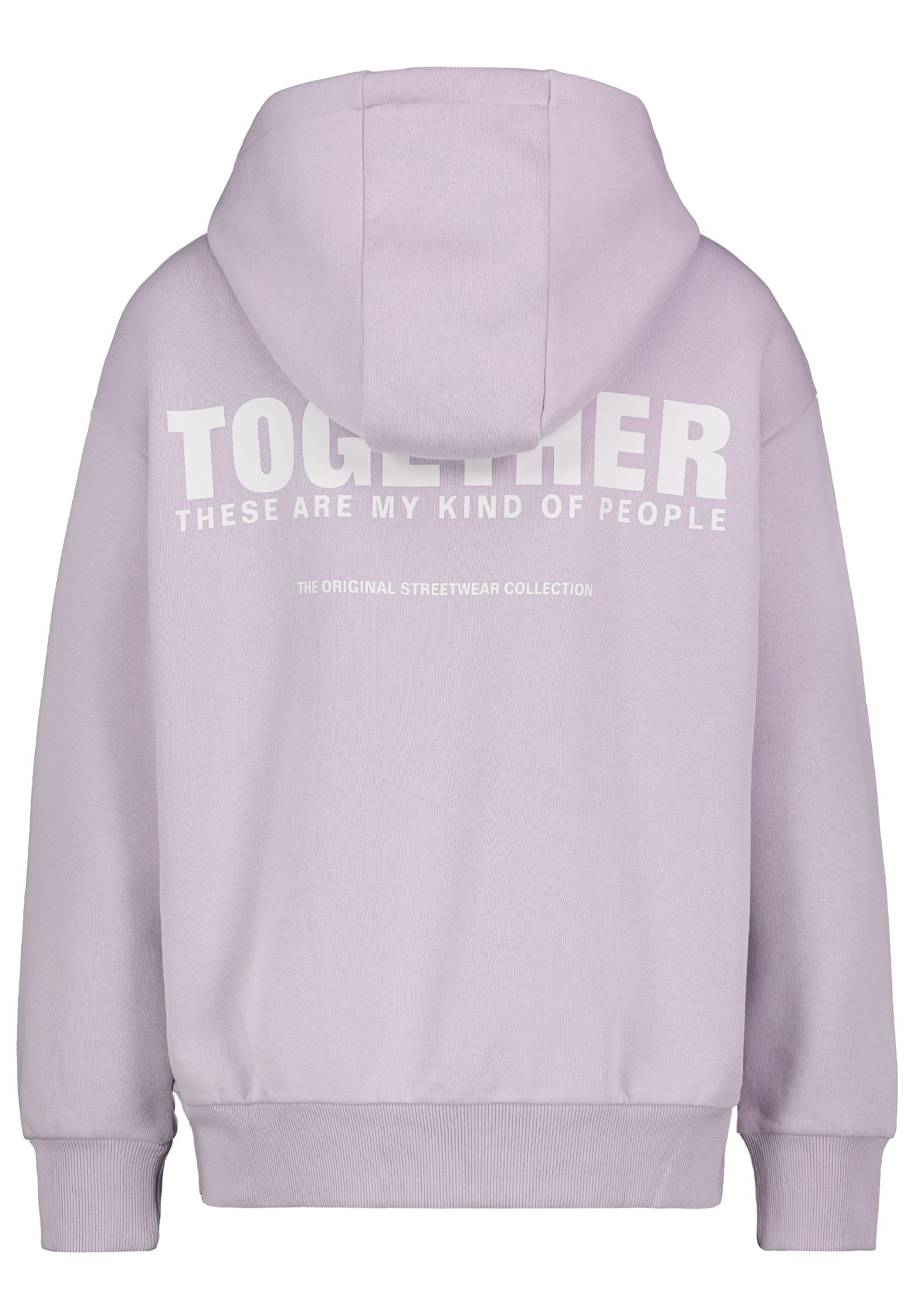 SUBLEVEL Hoodie mit Kängurutasche und Schriftzug für Damen Baumwolle Normal Fit Rundhals bedruckt atmungsaktiv