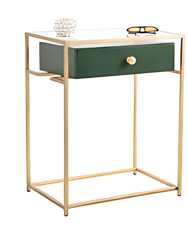 JVmoebel Konsolentisch Schmaler Konsolentisch – zeitlos, elegant Beistelltisch Gold Grün, Made in Europe