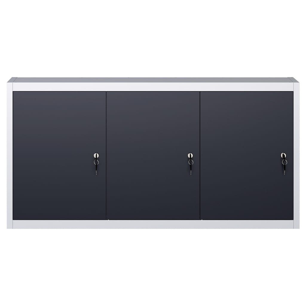 vidaXL Werkzeugbox Wand-Werkzeugschrank Industriedesign Metall Grau und Schwarz (1 St)