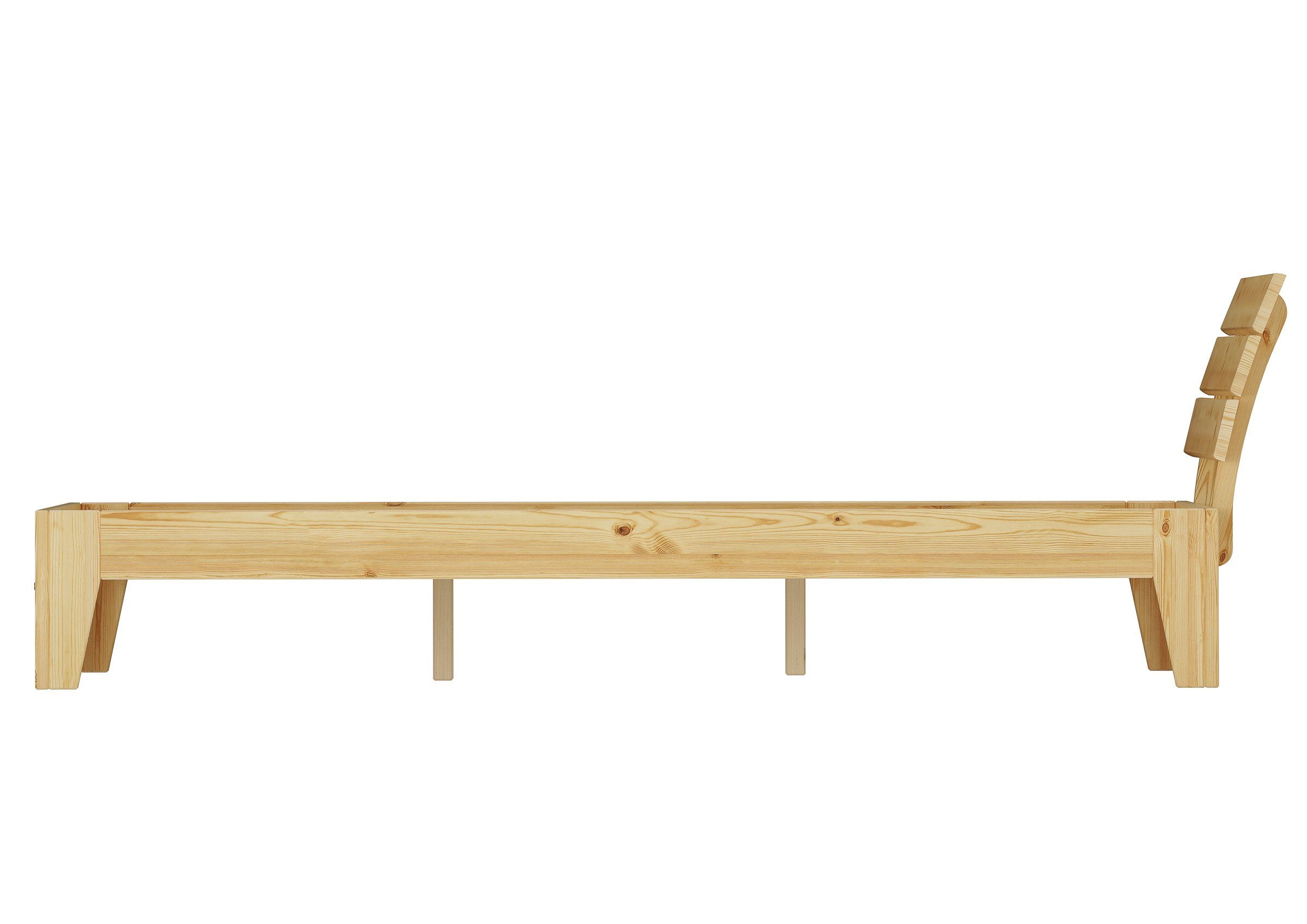 Doppelbett ohne Kiefer ERST-HOLZ Rost, Kieferfarblos 160x200 lackiert Bett natur