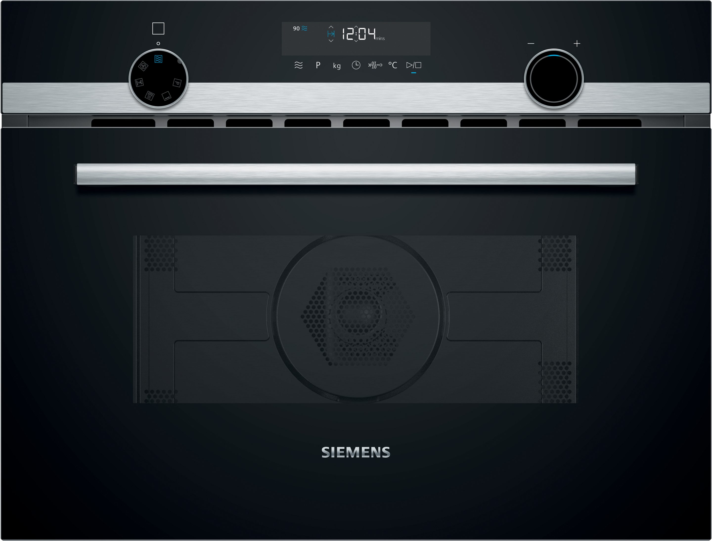 SIEMENS Backofen mit Mikrowelle iQ500 CM585AGS1, Hydrolyse, Zeiteinsparende Schnellaufheizung & gleichmäßige Heißluft