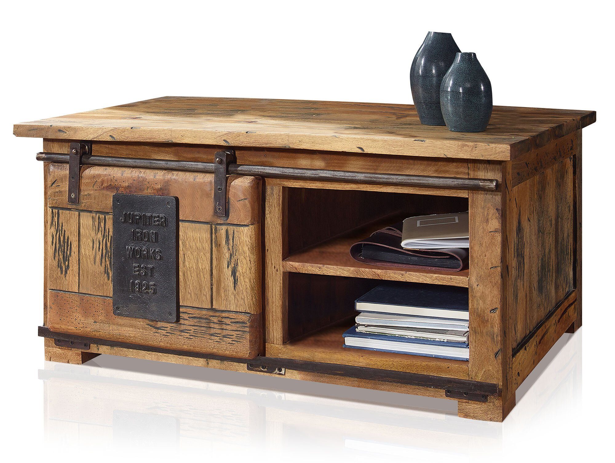 Moebel-Eins Couchtisch, BRISTOL Couchtisch III, Material Massivholz, Mango rustikal