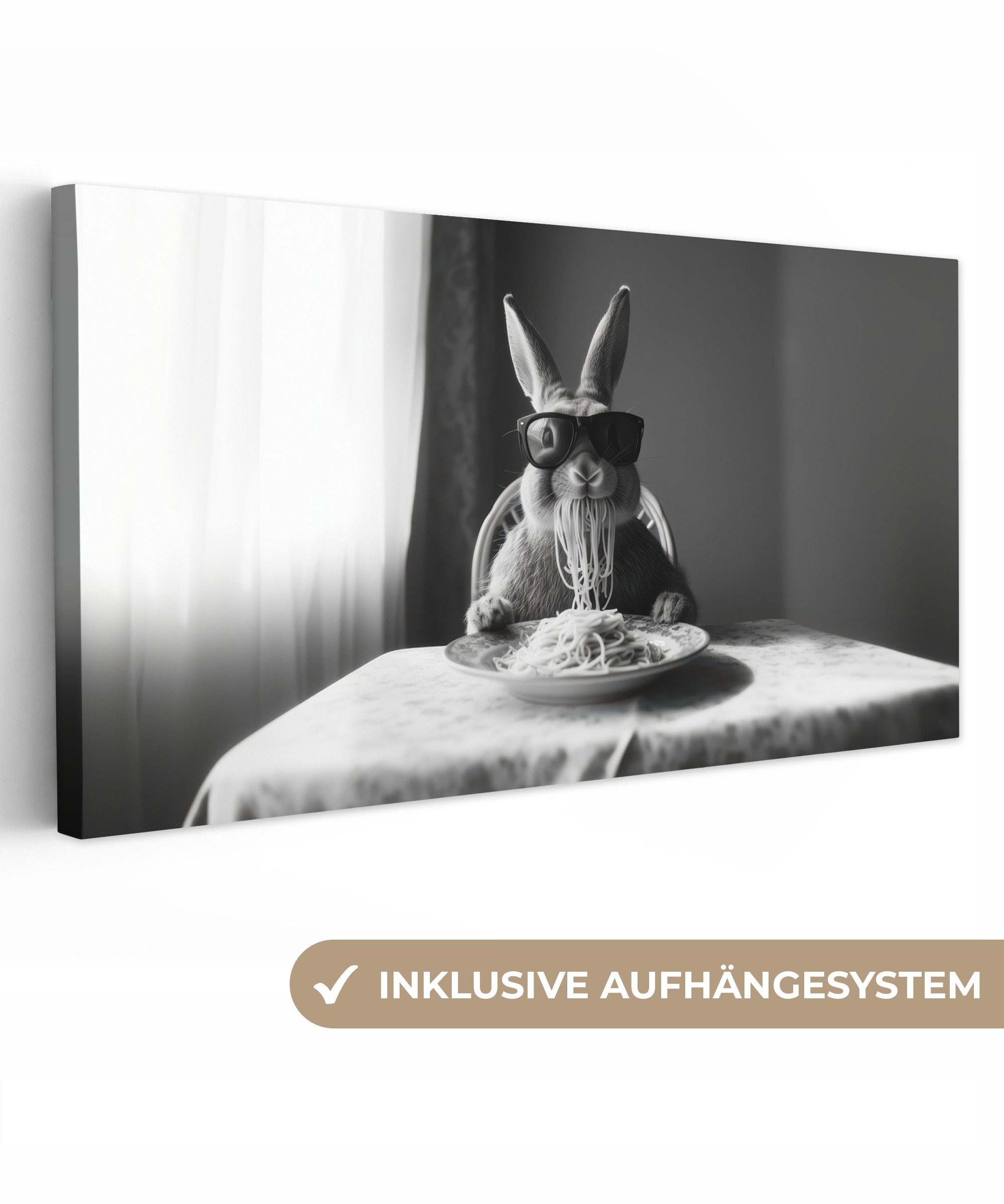 OneMillionCanvasses® Leinwandbild Panorama Kaninchen - Hase günstig online kaufen