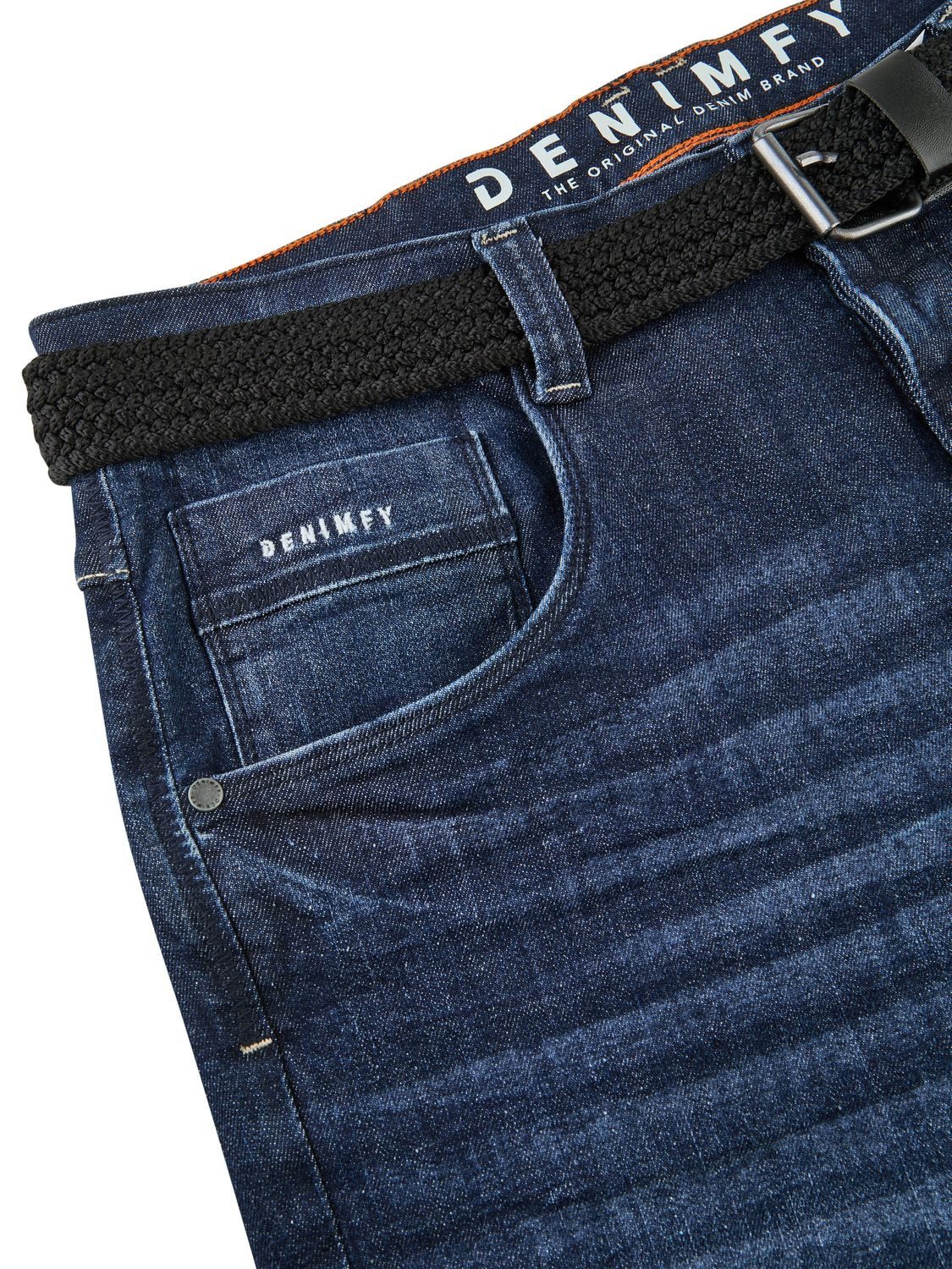 DENIMFY Jeansshorts Herren Shorts DFBo Regular Fit Bermudashorts mit Gürtel
