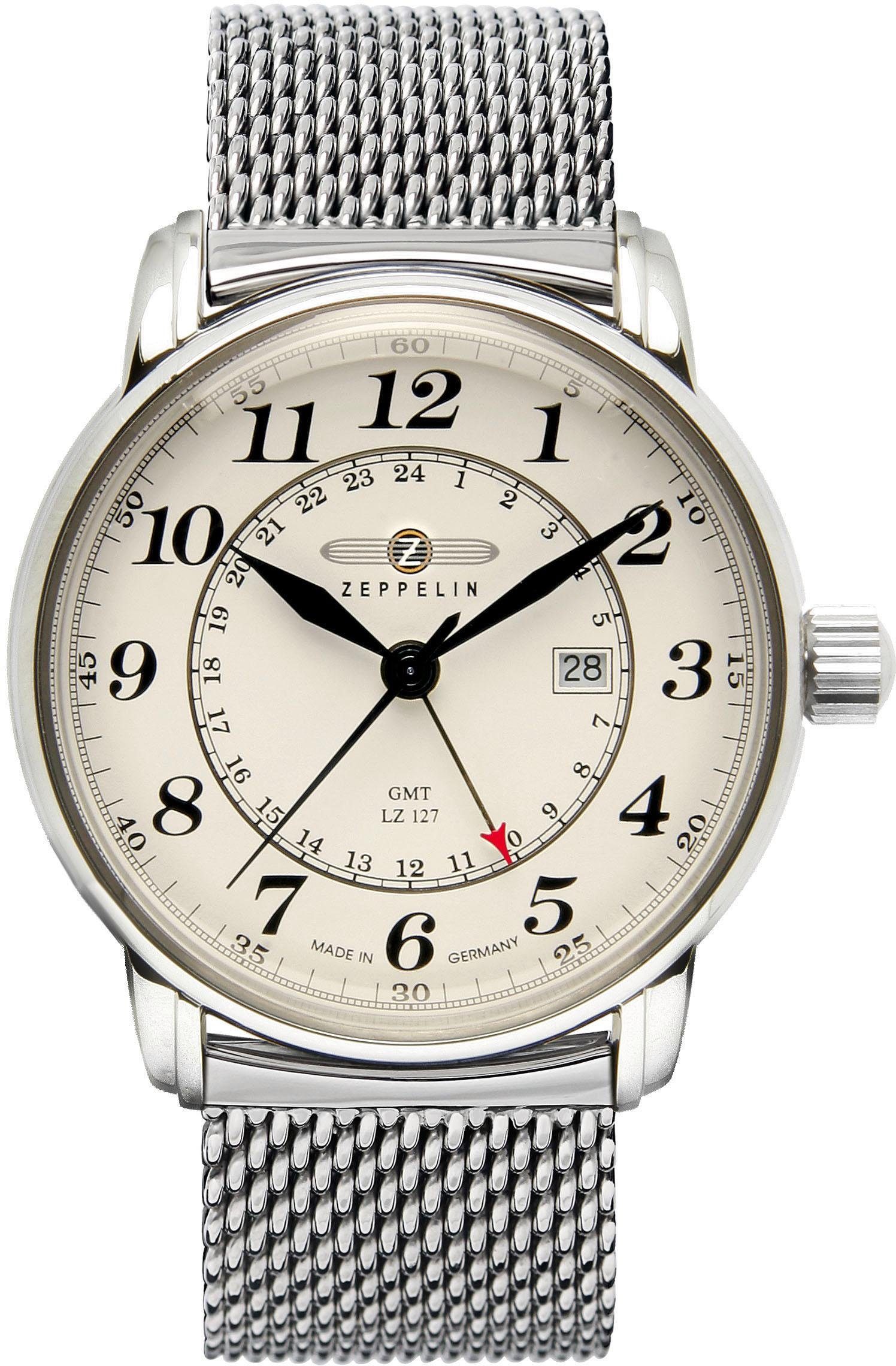 ZEPPELIN Quarzuhr Graf Zeppelin, 7642M-5, Armbanduhr, Herrenuhr, Datum, Made in Germany