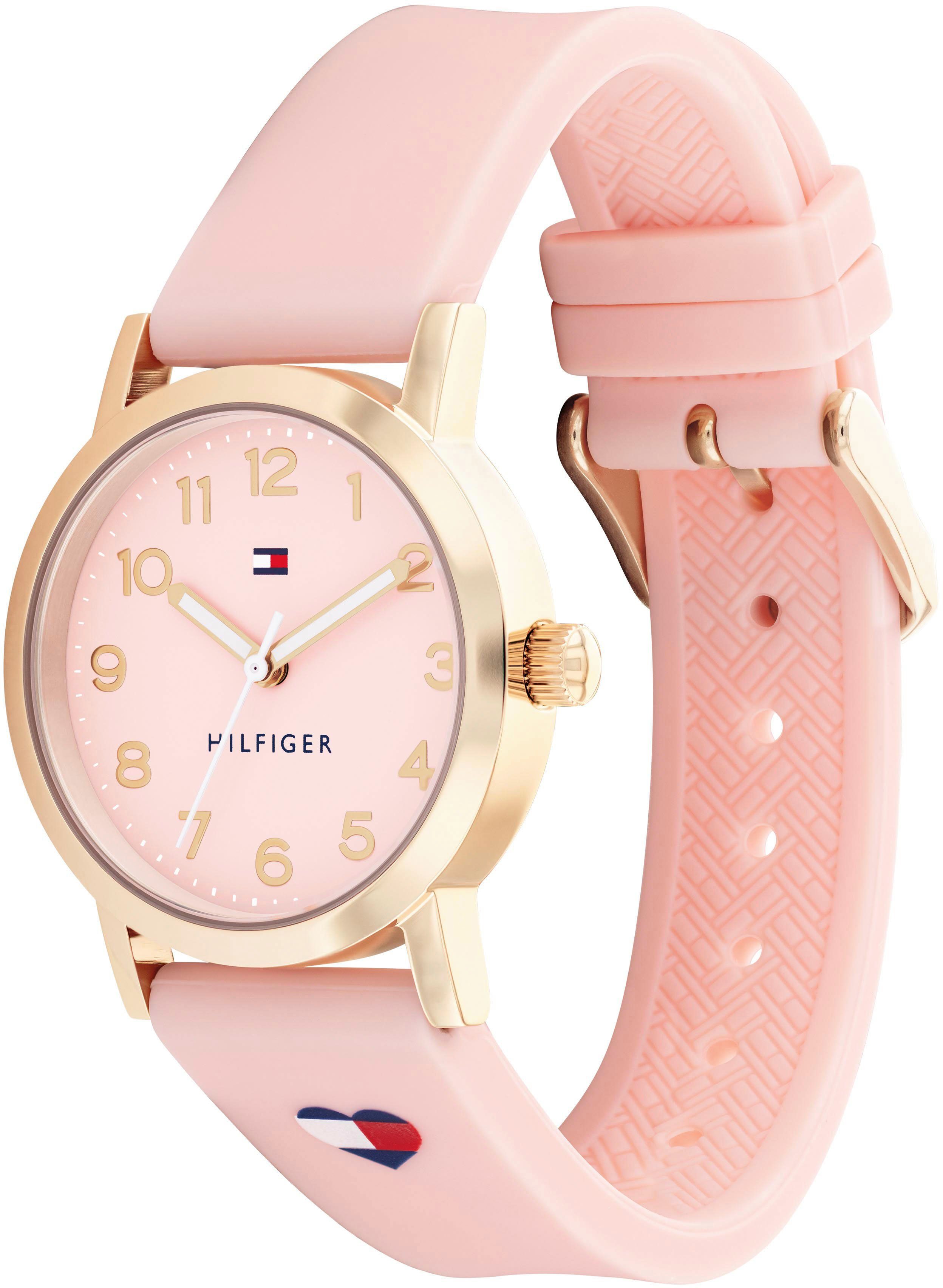Tommy Hilfiger Quarzuhr GIRLS 1720038, Armbanduhr, Kinderuhr, Mädchen, analog, Silikonarmband, Geschenkidee