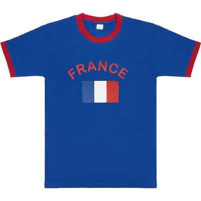 BRUBAKER T-Shirt Frankreich - Retro Unisex Fan Shirt für Herren und Damen (1-tlg)