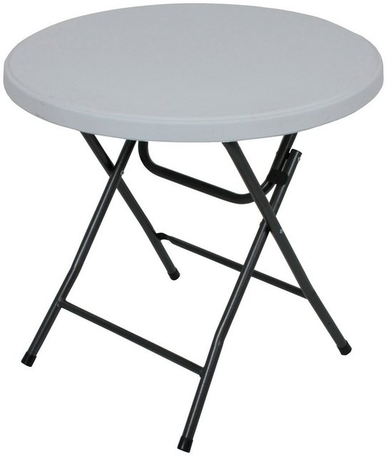 GARDEN PLEASURE Gartentisch MUFARO, Stahl/Kunststoff, klappbar, Ø 80 cm, weiß