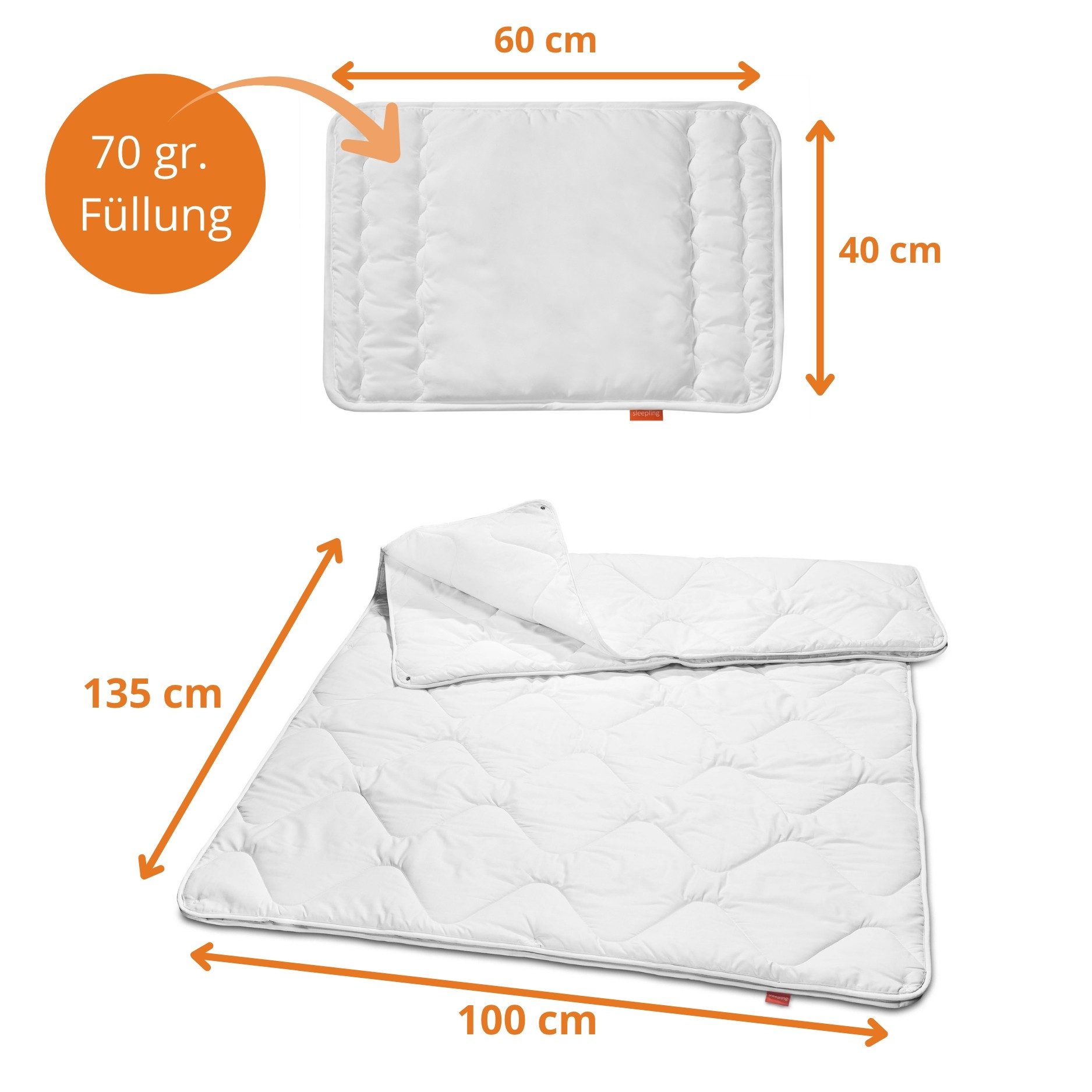 sleepling Kinderbettdecke + Microfaserkissen Babybetten Set, Bettdecke 100 günstig online kaufen