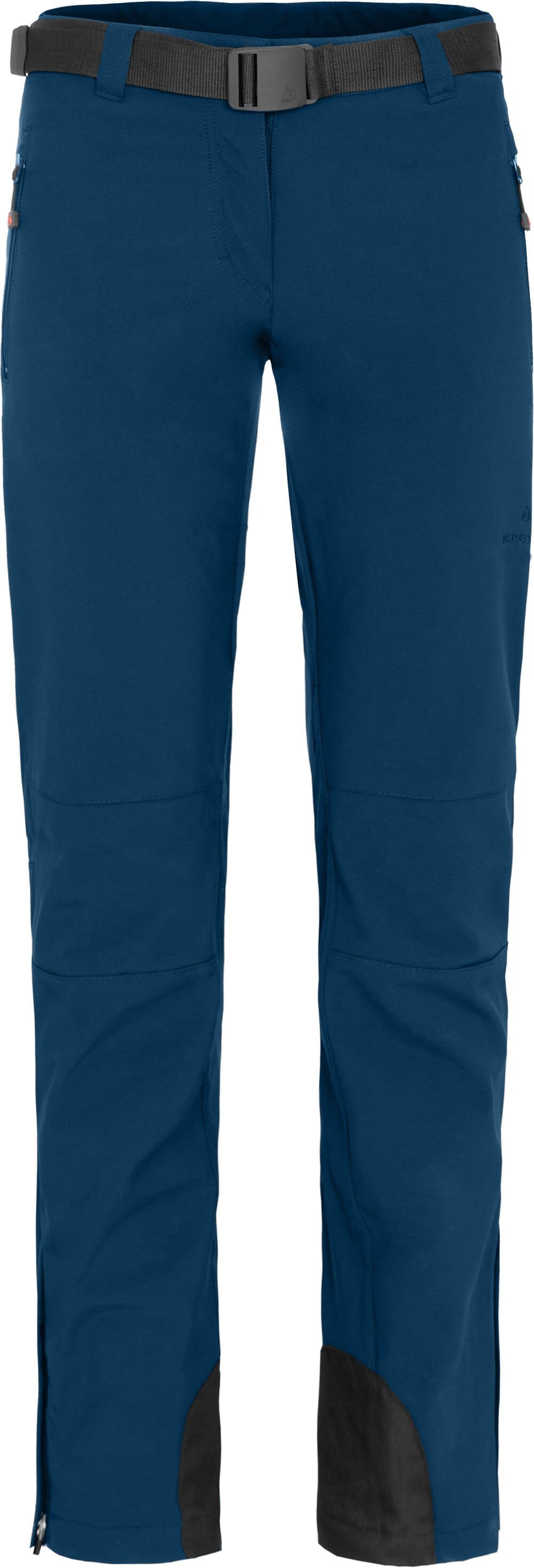 Bergson Outdoorhose MAILA Damen Winter Softshellhose, blau winddicht, warm, Normalgrößen, poseidon