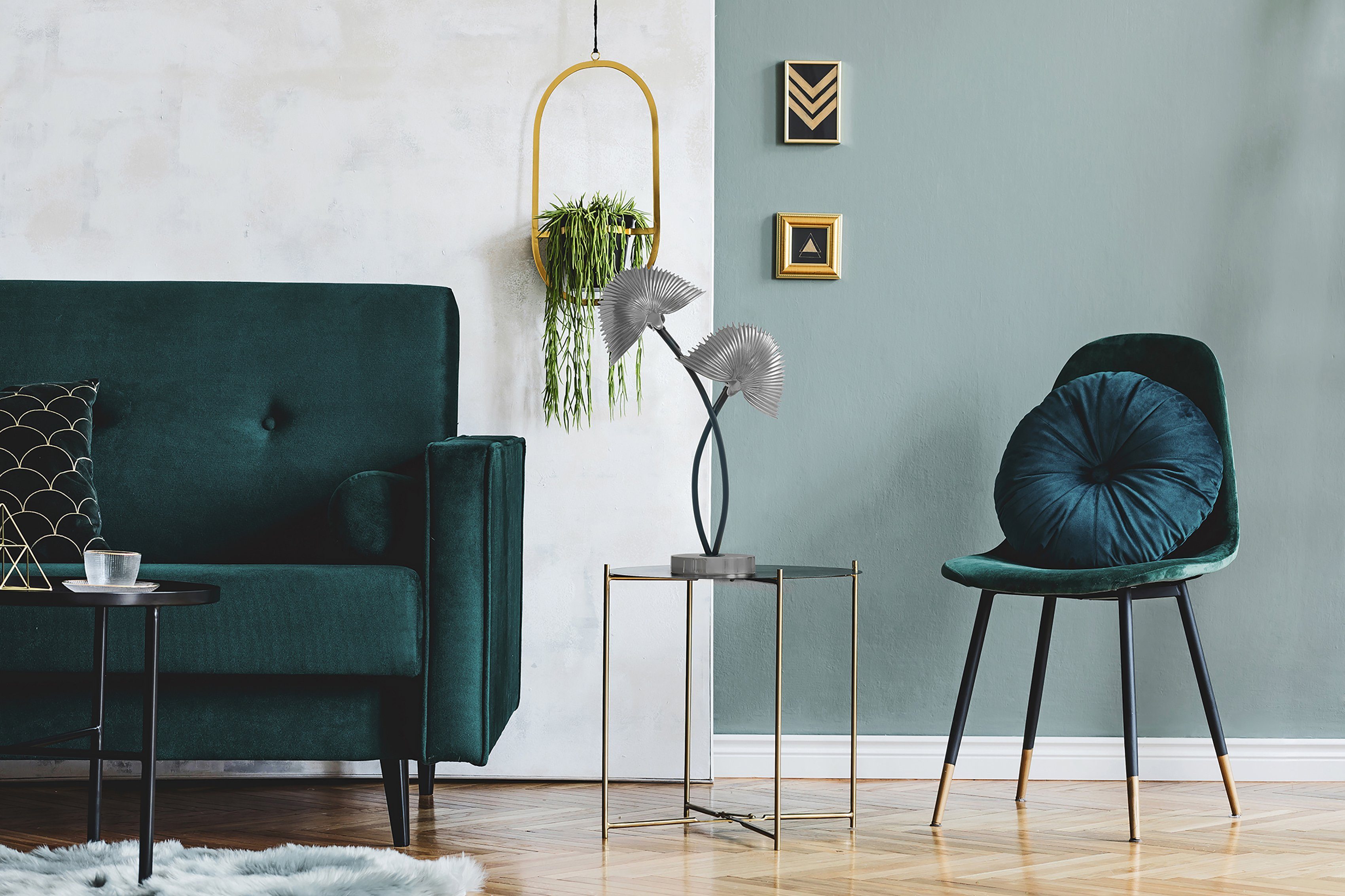 Kayoom Tischleuchte Sue, ohne Leuchtmittel, Dekorative Tischlampe mit zwei Lichtobjekten aus Metall