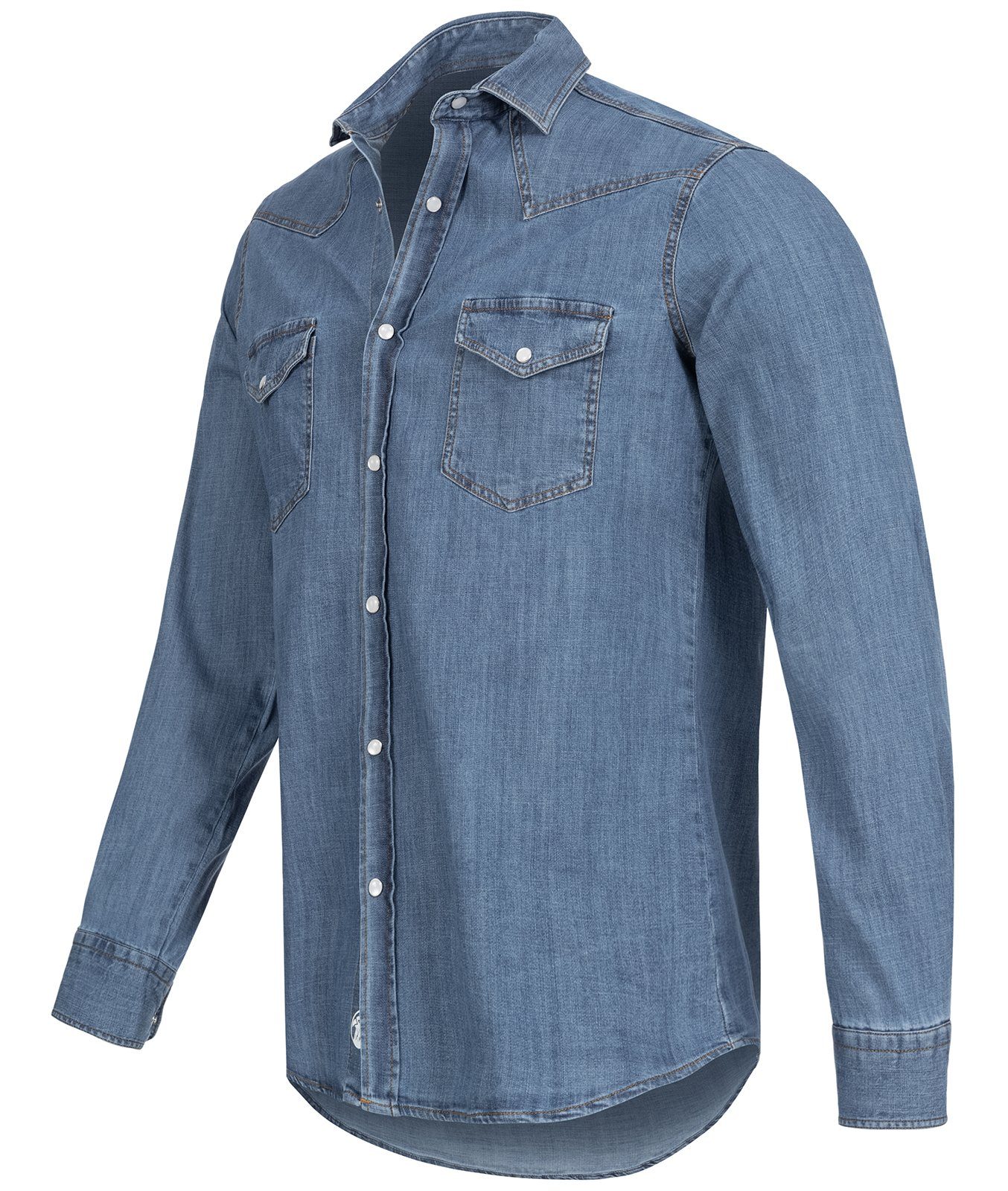 Gelverie Jeanshemd Herren Jeanshemd Blau GH-103 günstig online kaufen