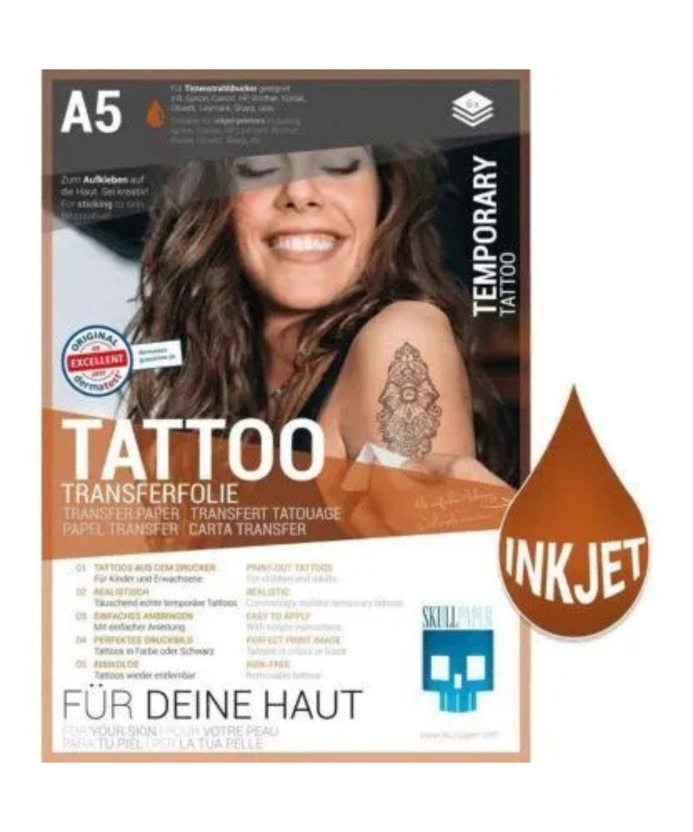 Skullpaper Schutzfolie Skullpaper Transferpapier Tattoofolie, (packung, 1-St., Transferpapier Tattoofolie), Hochwertige Folie für temporäre Tattoos