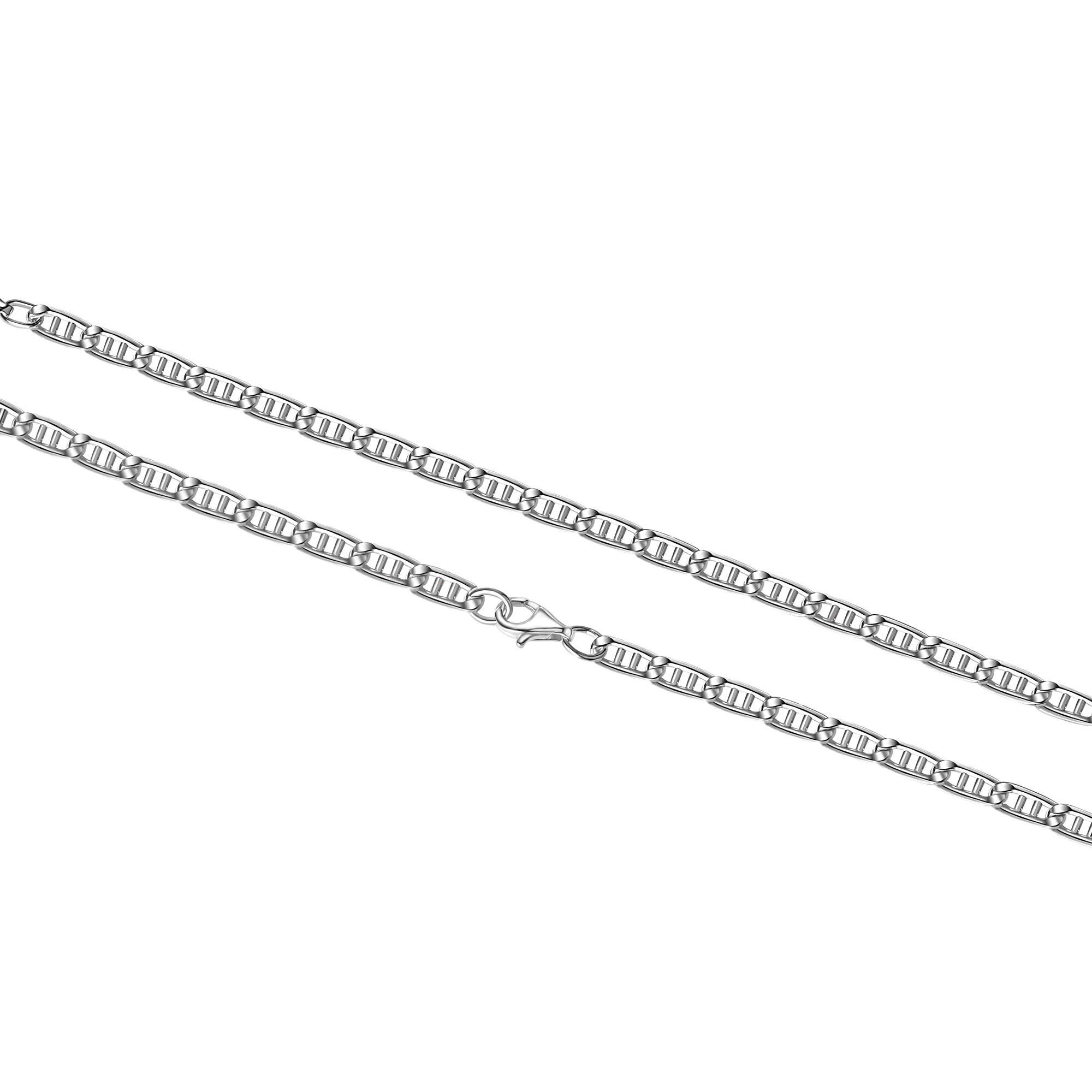 Silber Sterling 23 weiß Armband 925/- Vivance cm Doppel-Stegpanzerarmband