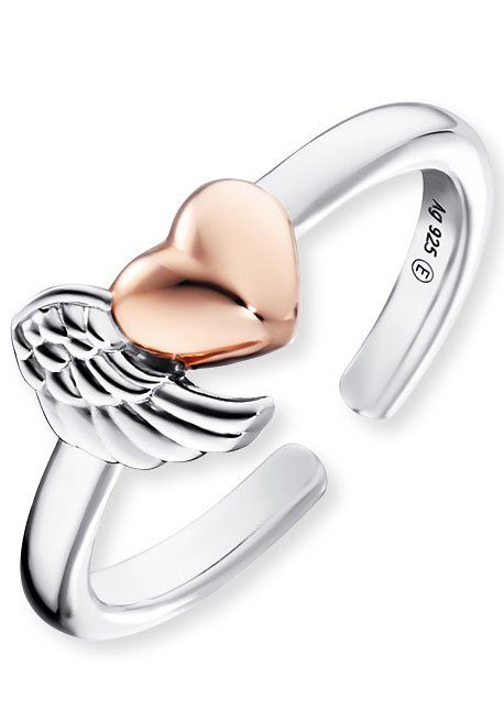 Engelsrufer Fingerring Flügel & Herz Bicolor, günstig online kaufen