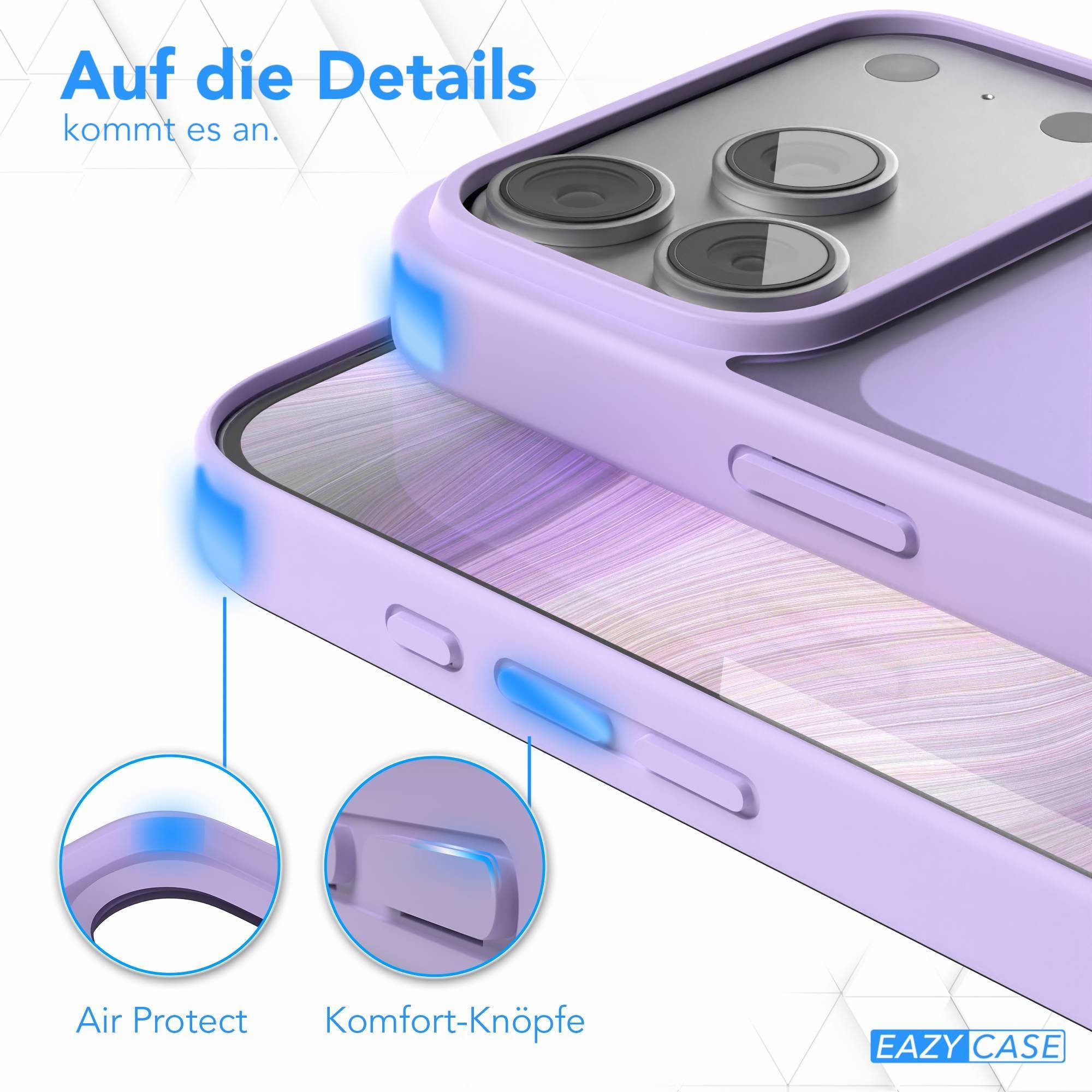 EAZY CASE Handyhülle Outdoor Case für Apple iPhone 17 Pro 6,3 Zoll, Schutzhülle mit Kameraschutz Robust Schutzhülle stoßfest Lila Lavendel – Bild 4 von 5