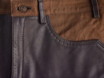 La Chasse® Lederhose Cargo-Büffellederhose "Colmar" mit Canvas-Besatz Jagdhose Herren NEU