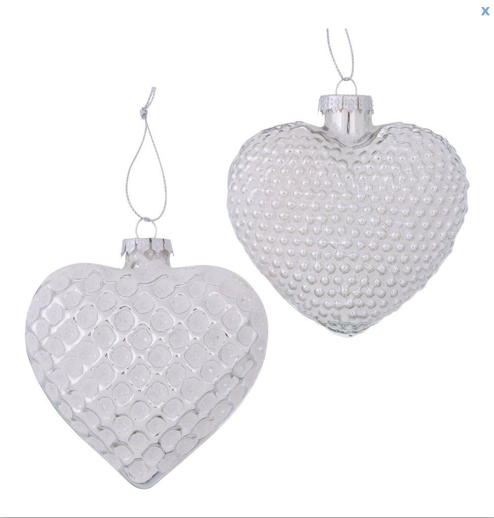 BOLTZE GRUPPE GmbH Weihnachtsbaumkugel Boltze, 2er-Set Weihnachtsbaum-Anhänger, Herz
