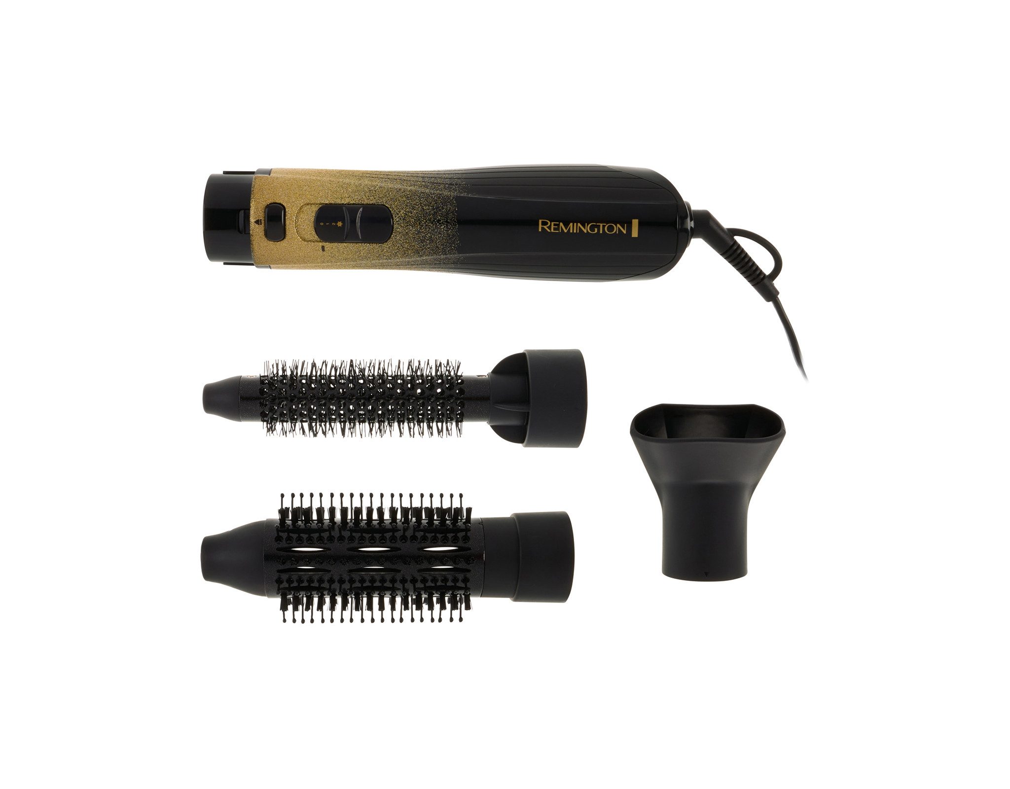 Remington Warmluftbürste Remington Warmluftbürste Styler GoldDust AS5208 800 Watt 2 Stufen, mit 3 Aufsätzen & Kaltstufe schwarz