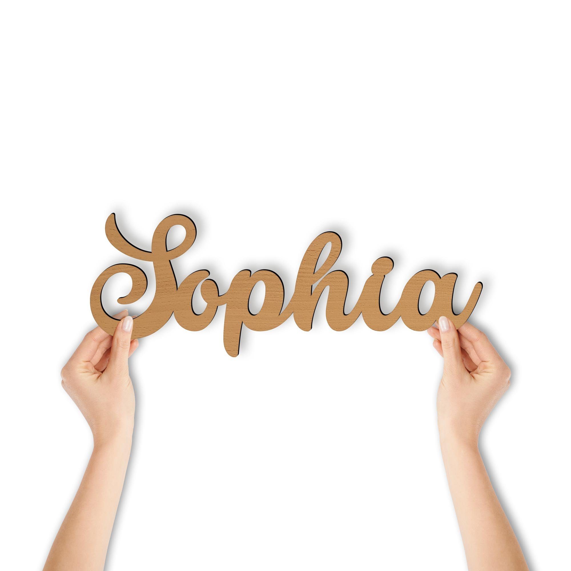 Namofactur Wanddekoobjekt Name Sophia Holz Schild Buchstaben Namensschild I  MDF Holz